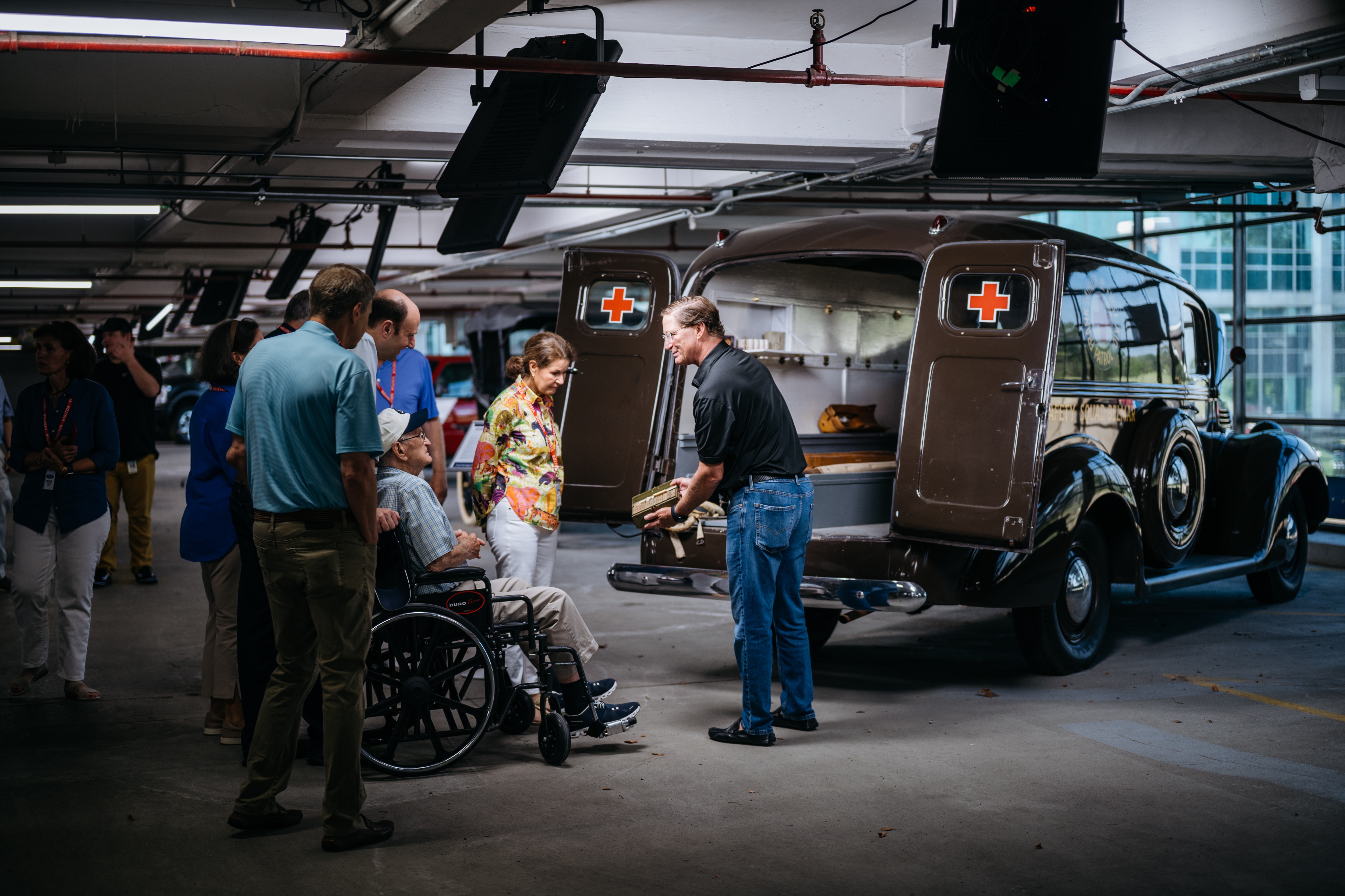 Bill McCubbin, a 102-year-old World War II veteran, marveled as he toured the Heritage Fleet of landmark Ford vehicles. 
